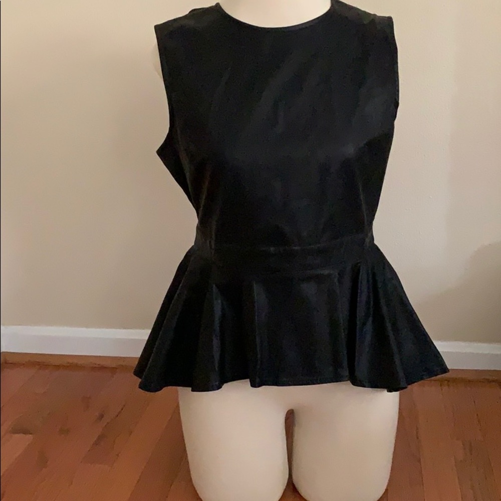 Leather peplum top size large